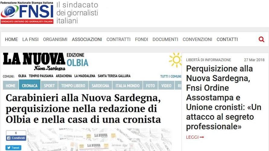 Attacco alla libertà di stampa: Fnsi e Ordine sostengono la Nuova Sardegna