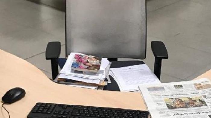 La postazione della cronista della Nuova Sardegna