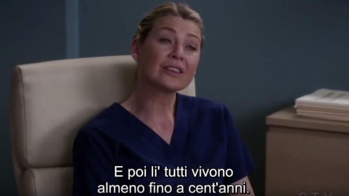 Meredith Grey durante la puntata in cui si parla della Sardegna
