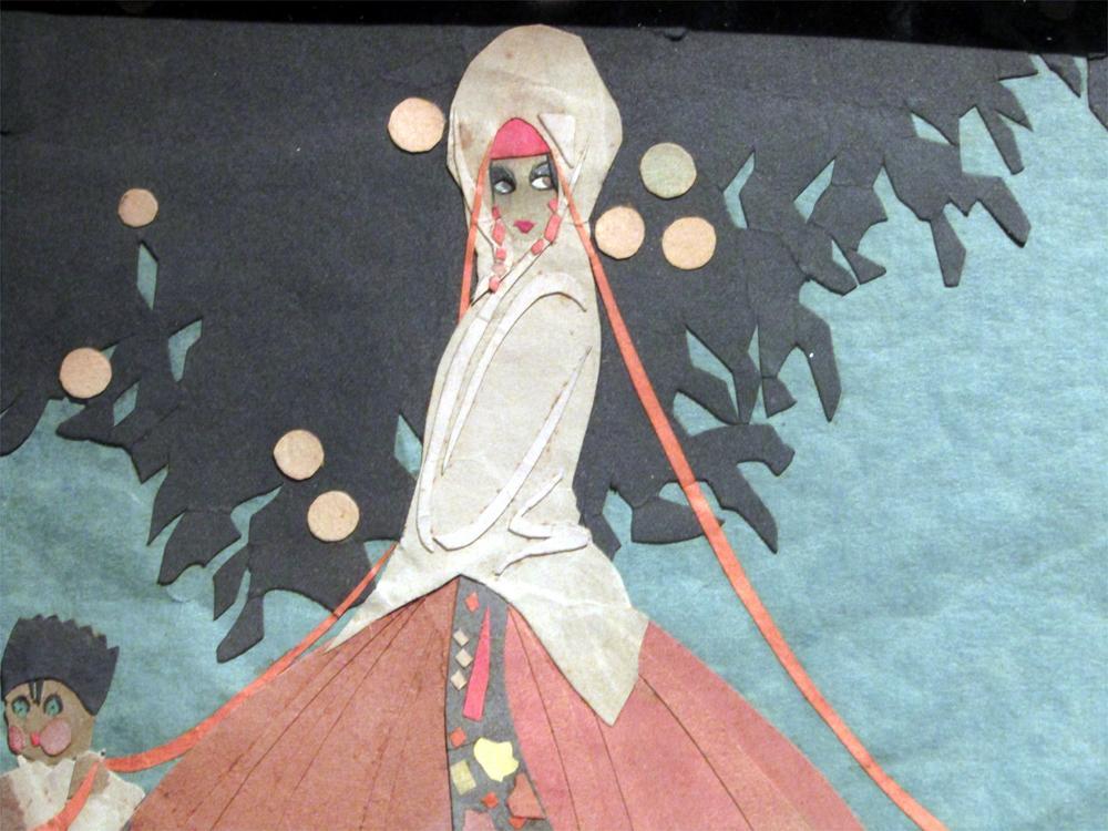 Un particolare del collage S'Isposa di Edina Altara