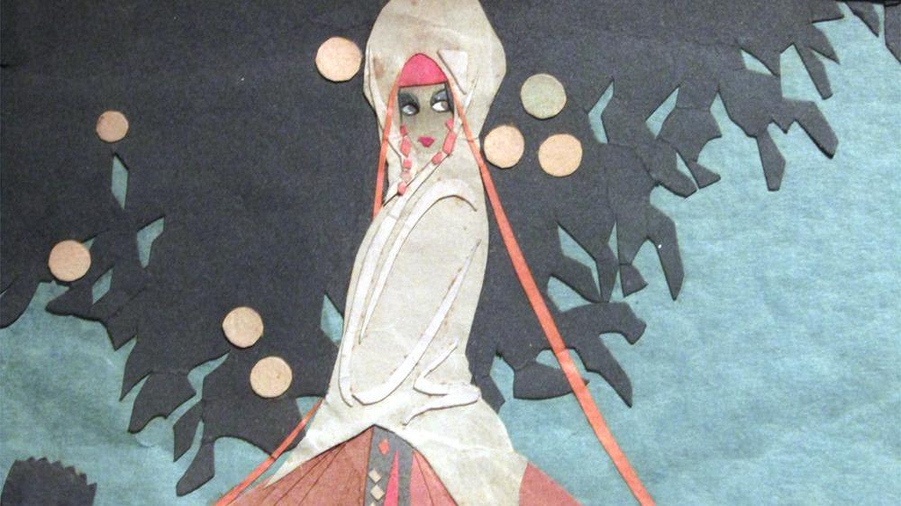 Un particolare del collage S'Isposa di Edina Altara