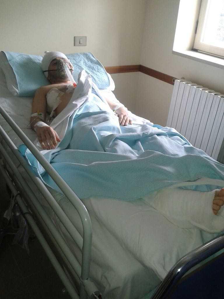 Giovanni Antonio Pedranghelu nel suo letto in ospedale
