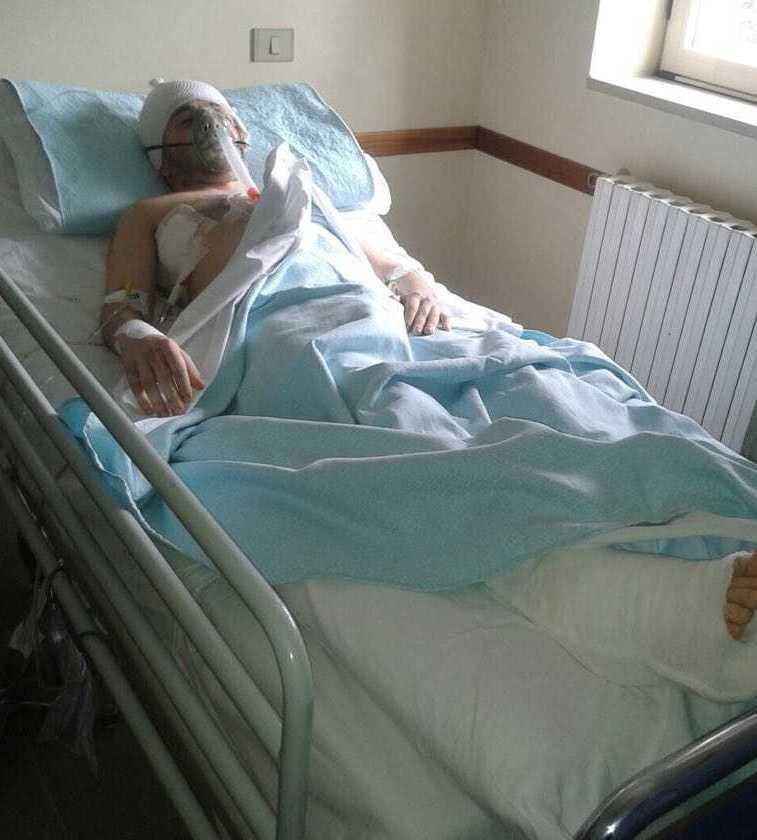 Giovanni Antonio Pedranghelu nel suo letto d'ospedale