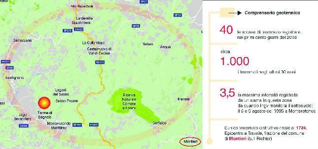 Il calore terrestre causa i sismi nel Grossetano Mille scosse in 30 anni 