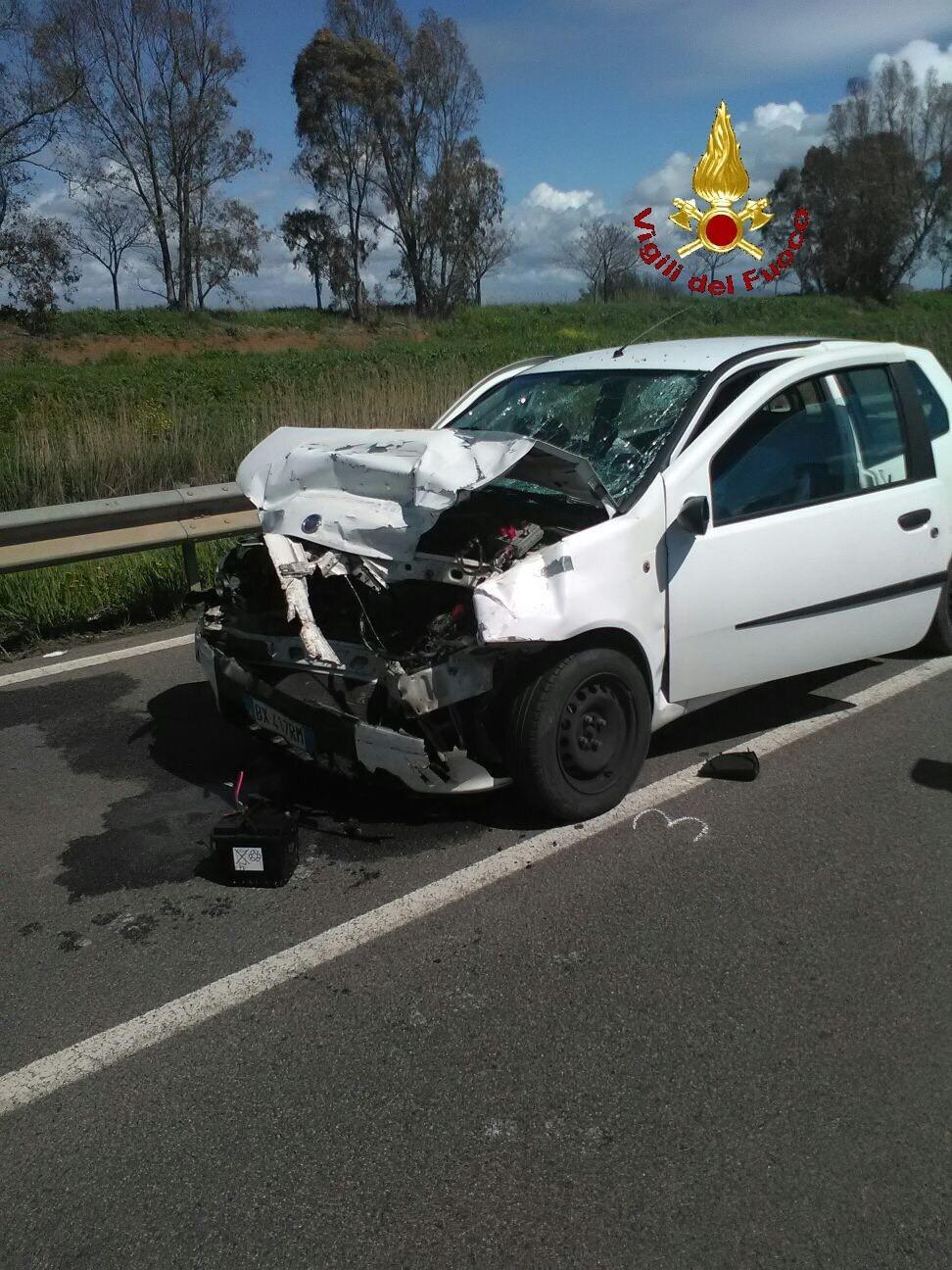 Una delle auto coinvolte nell'incidente