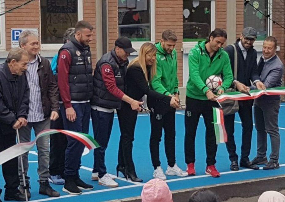 Reggiana e Sassuolo inaugurano il campetto di una scuola