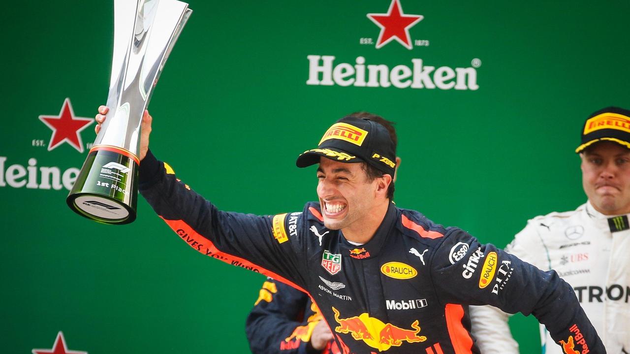 L'esultanza di Ricciardo