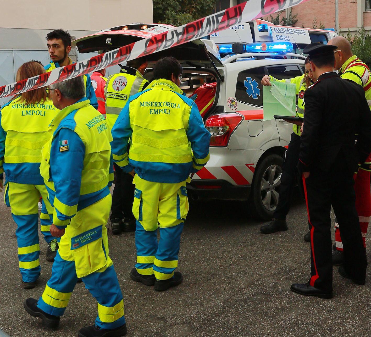 Un intervento di carabinieri e Misericordia (foto d'archivio)