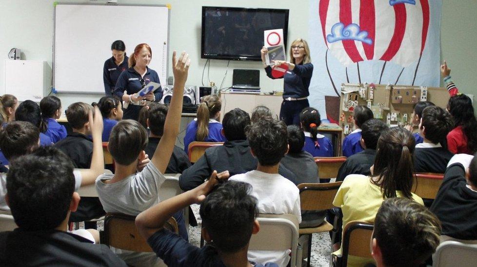 Alunni a scuola di sicurezza stradale