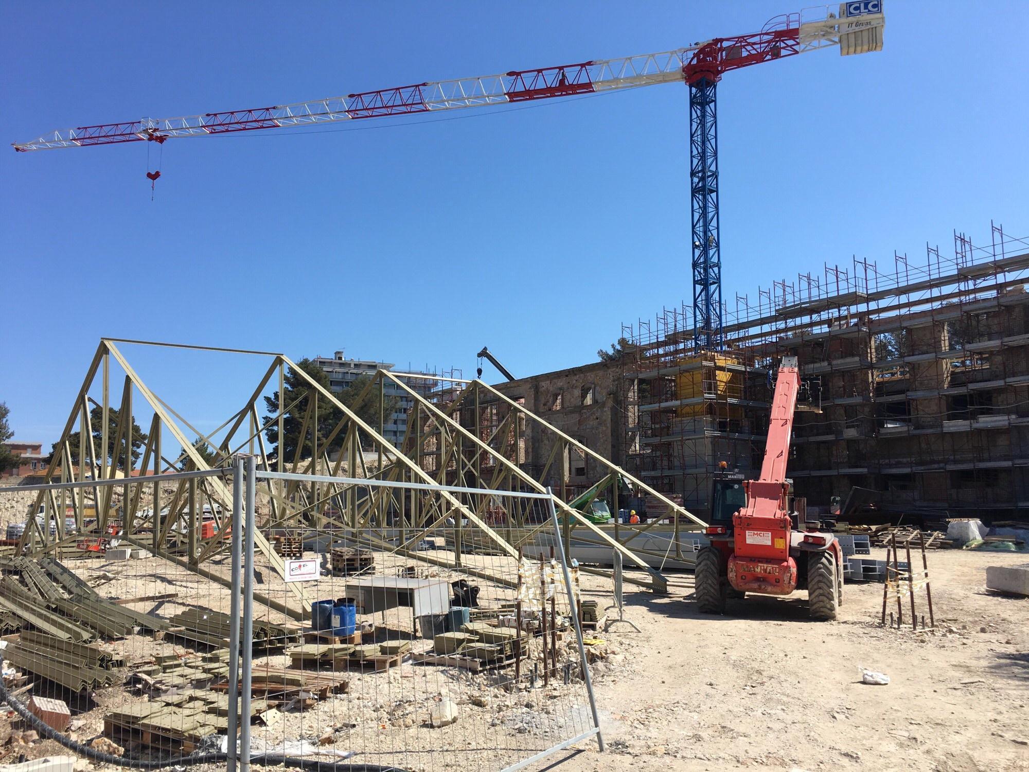 Il cantiere nella zona del porto