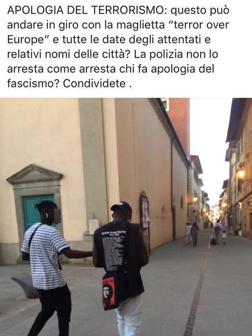 Maglia pro terrorismo? No, è di una band 