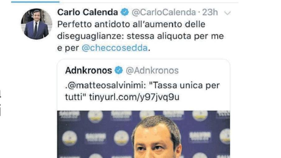 Il tweet del ministro Calenda