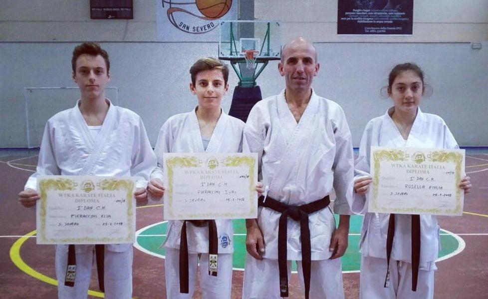 Bushido Kai Karate Cecina, tre cinture nere 