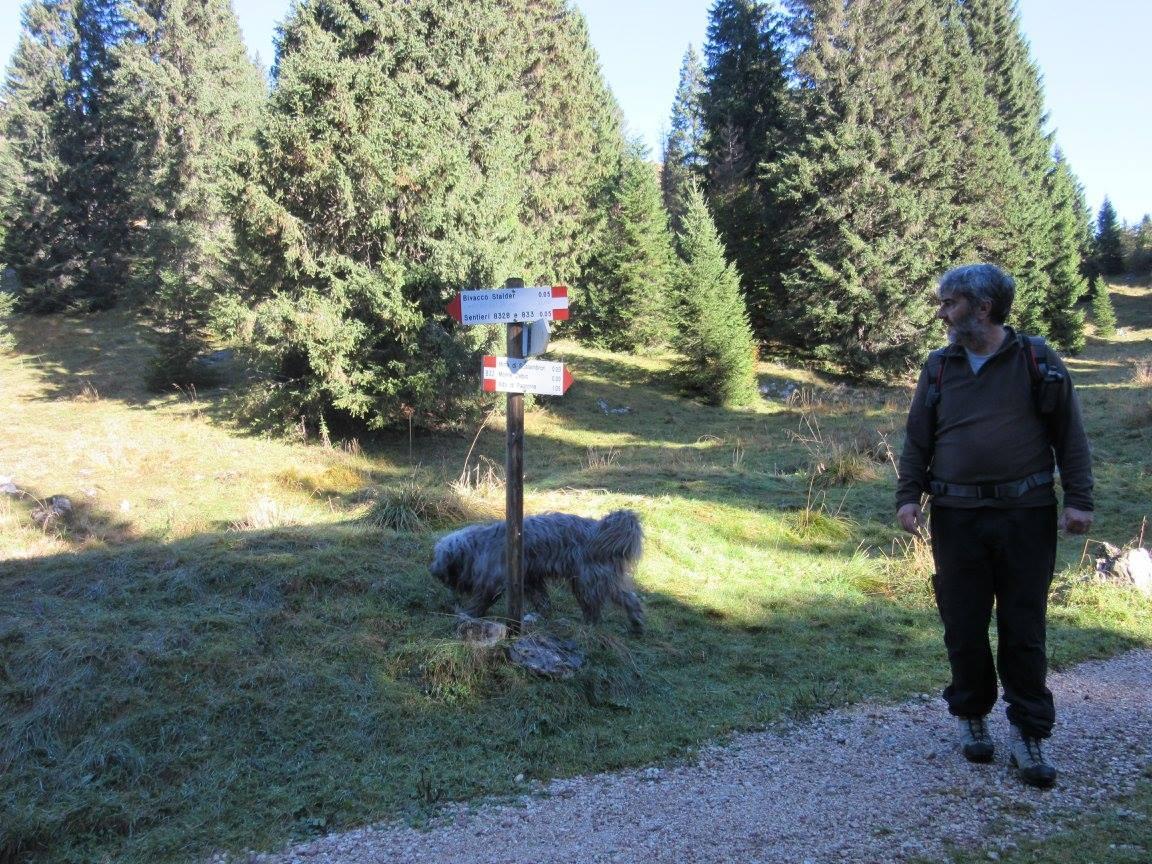 Davide Montanari con la sua Alba durante una passeggiata in montagna