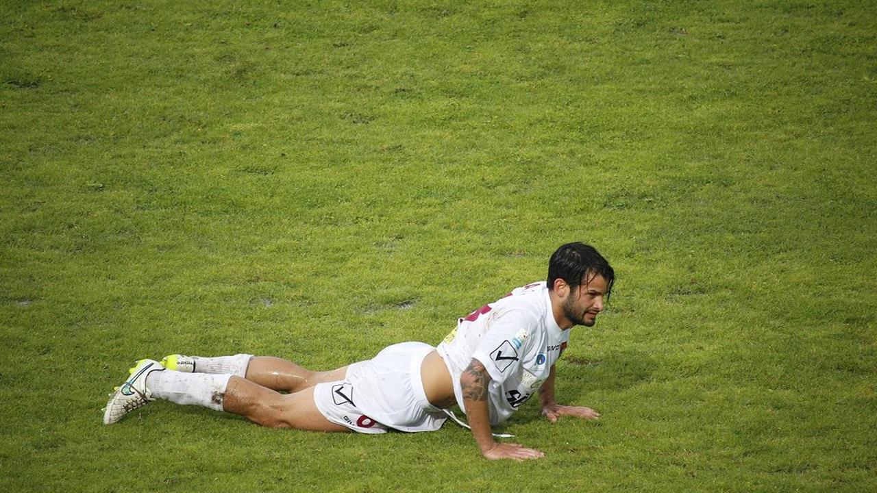 Andrea Caponi durante la sfida a Viterbo (Foto di Samuele Sansonetti)