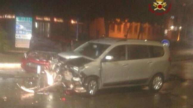 Una delle auto dopo l'incidente