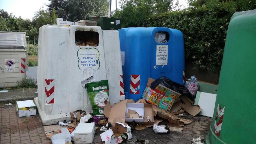 Vandali incendiano i bidoni della spazzatura