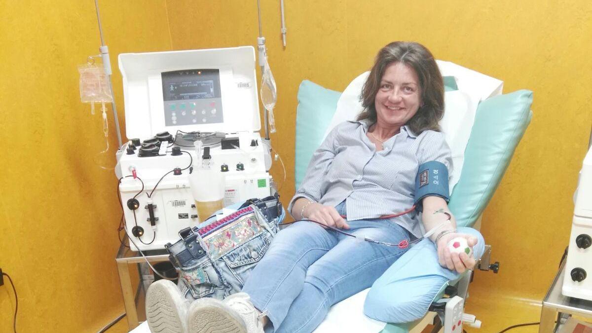 Laura Cioli alla sua cinquantesima donazione