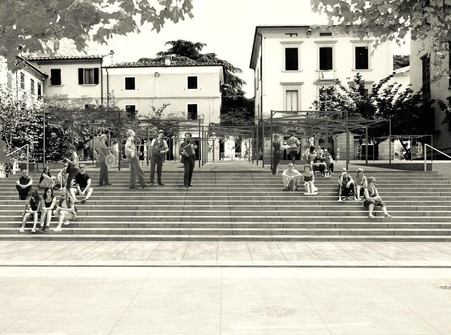Ed ecco il rendering di come diventerà, con la scalinata tipo piazza di Spagna