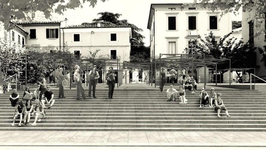 Ed ecco il rendering di come diventerà, con la scalinata tipo piazza di Spagna