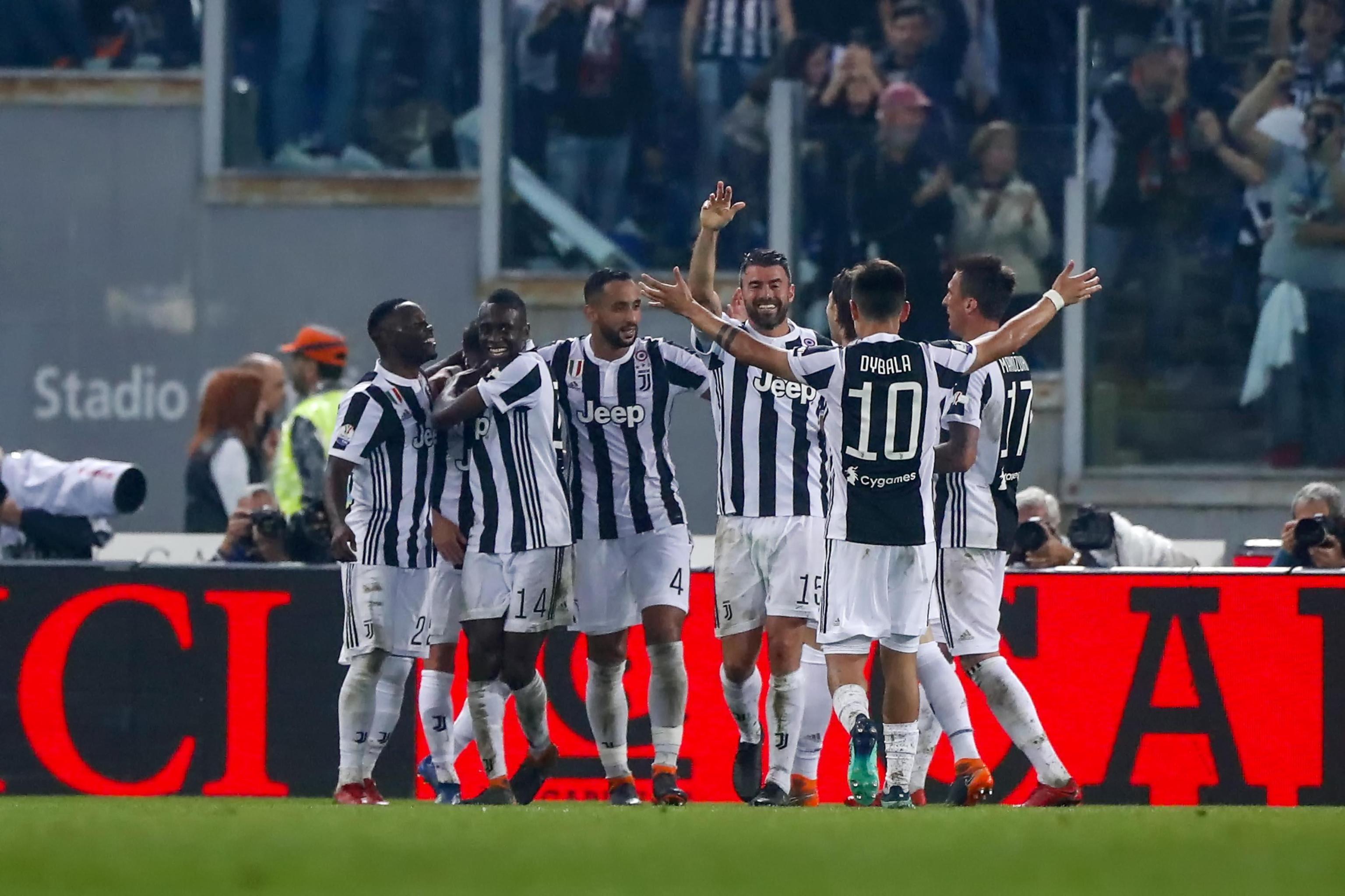 I giocatori bianconeri in festa