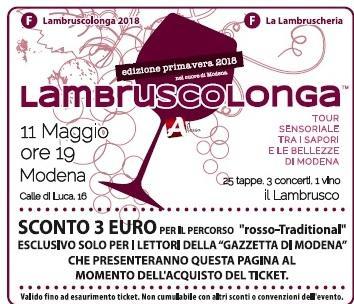 Lambruscolonga 3 euro di sconto per i lettori