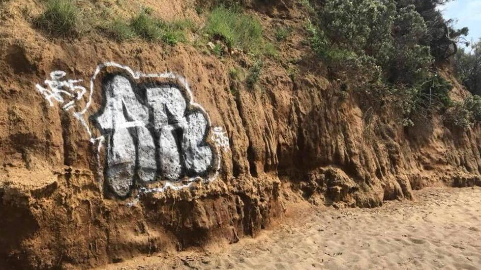 Spunta un disegno sulla falesia di Baratti