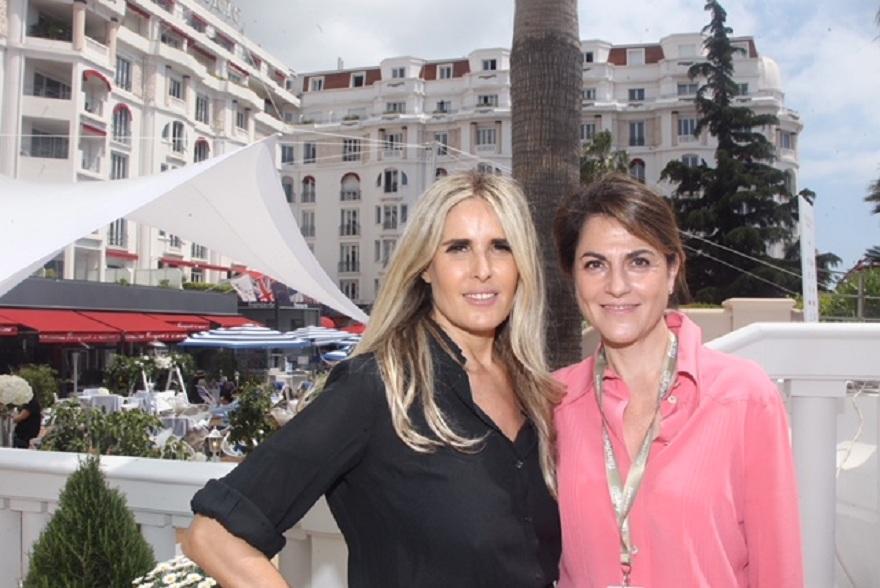 Tiziana Rocca con Maite Carbio, moglie del reigsta spagnolo Bulgari