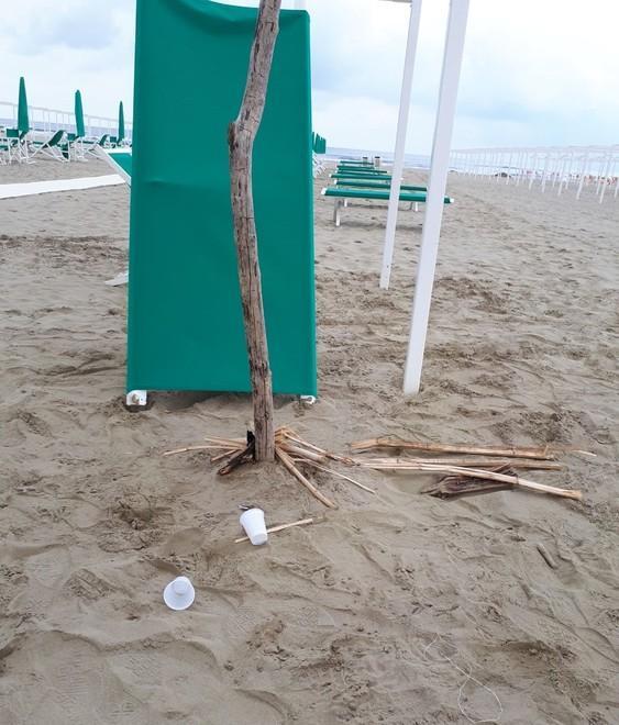 Vandali a Motrone tentano di accendere un falò sulla spiaggia