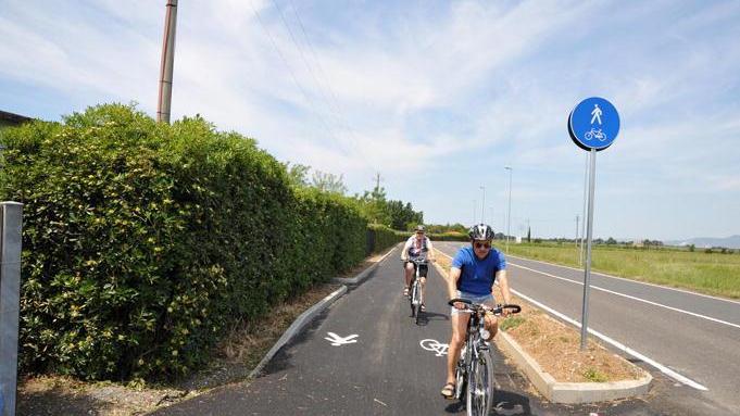 Un tratto di pista ciclabile nella zona della Mazzanta
