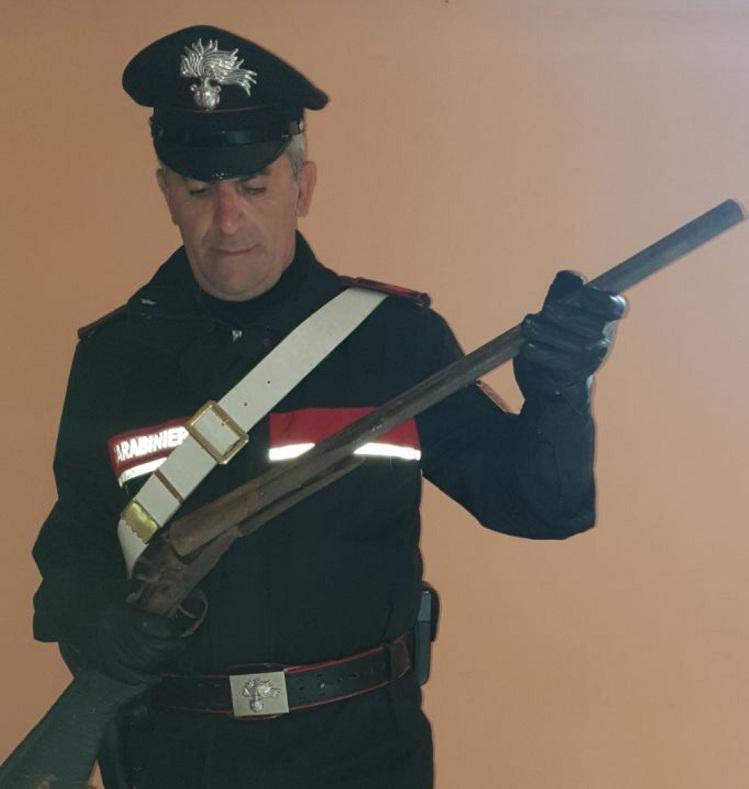 Il fucile sequestrato a Castiadas