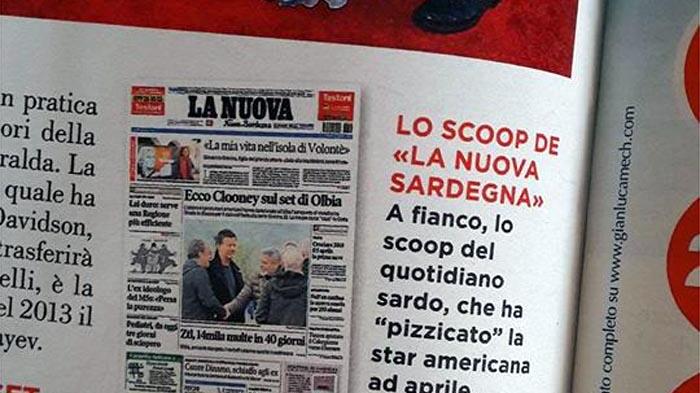 Serie tv di Clooney, su “Oggi” lo scoop della Nuova Sardegna