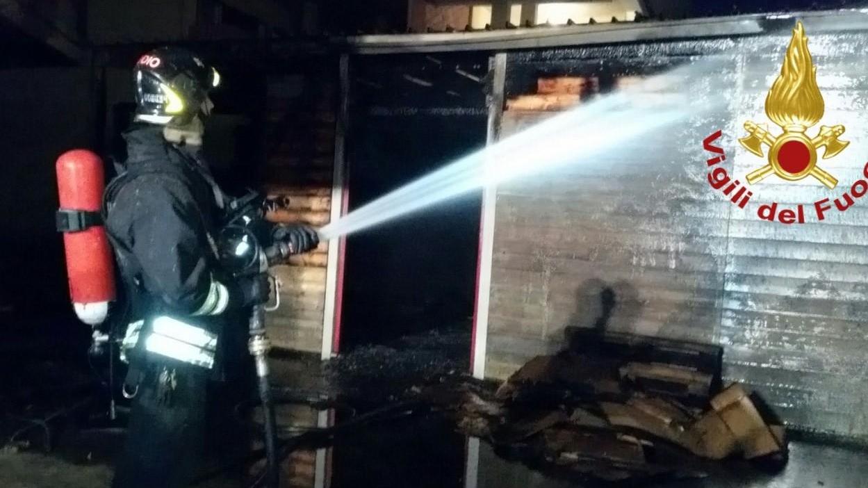 L'intervento dei vigili del fuoco a Sestu