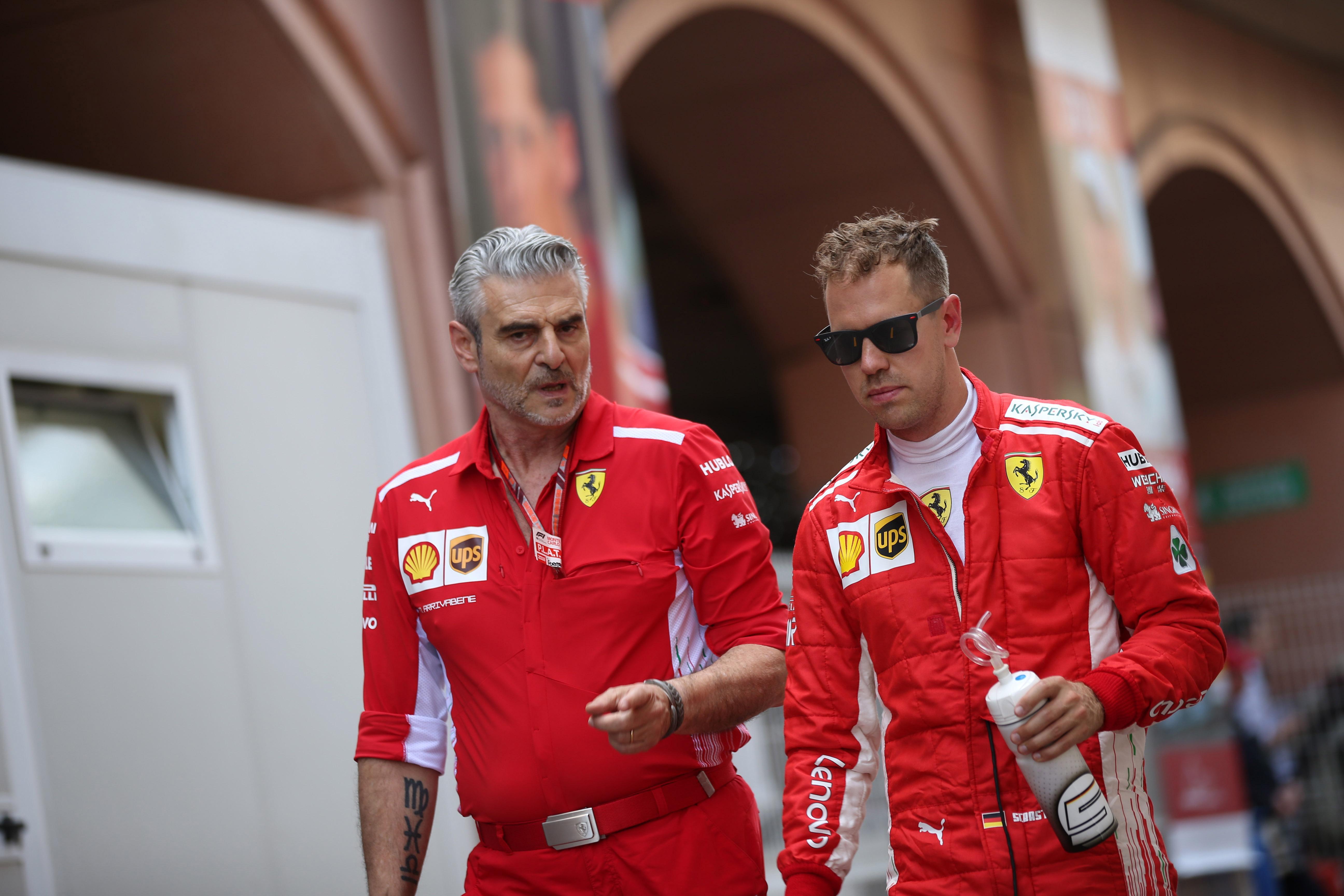 Maurizio Arrivabene con Sebastian Vettel