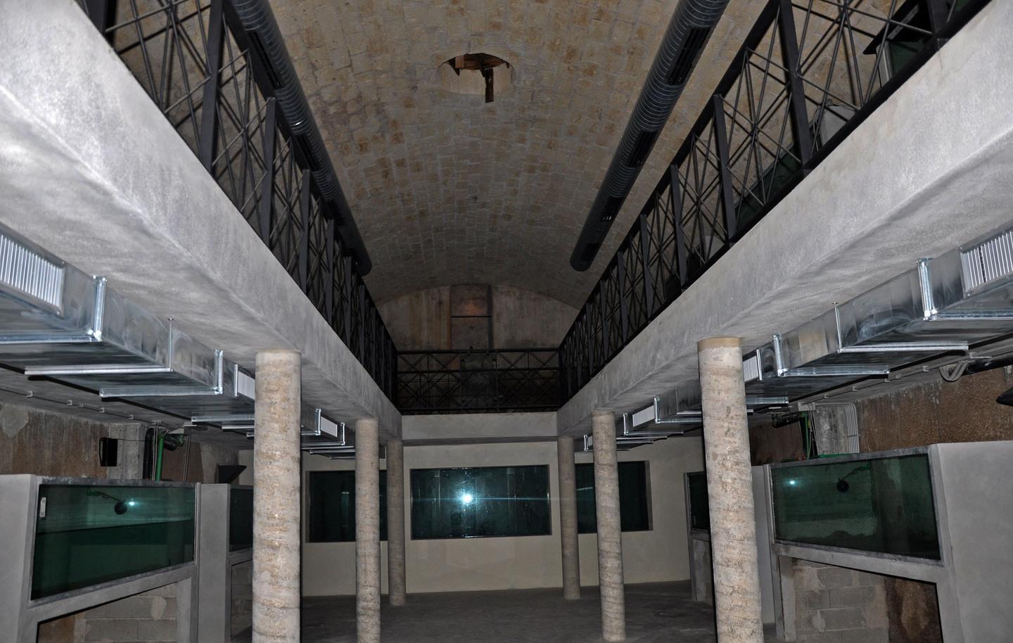 L'interno dell'ex acquedotto dove sorgerà il museo