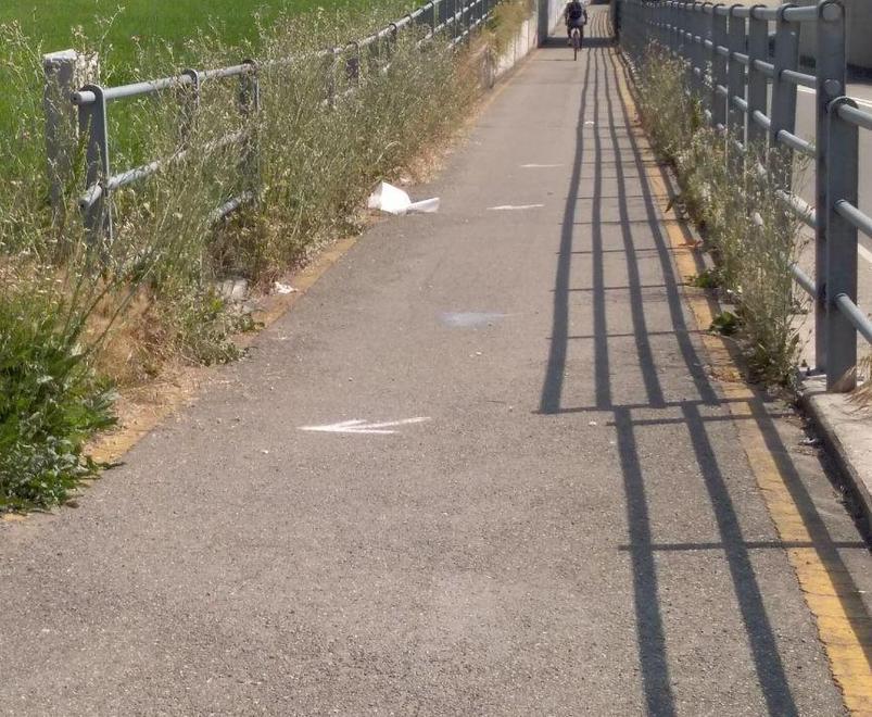 Bene la ciclabile, male i rifiuti abbandonati