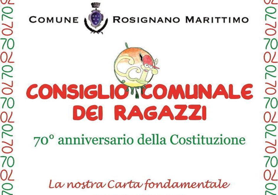 Anniversario della Costituzione, lunedì consiglio comunale dei ragazzi