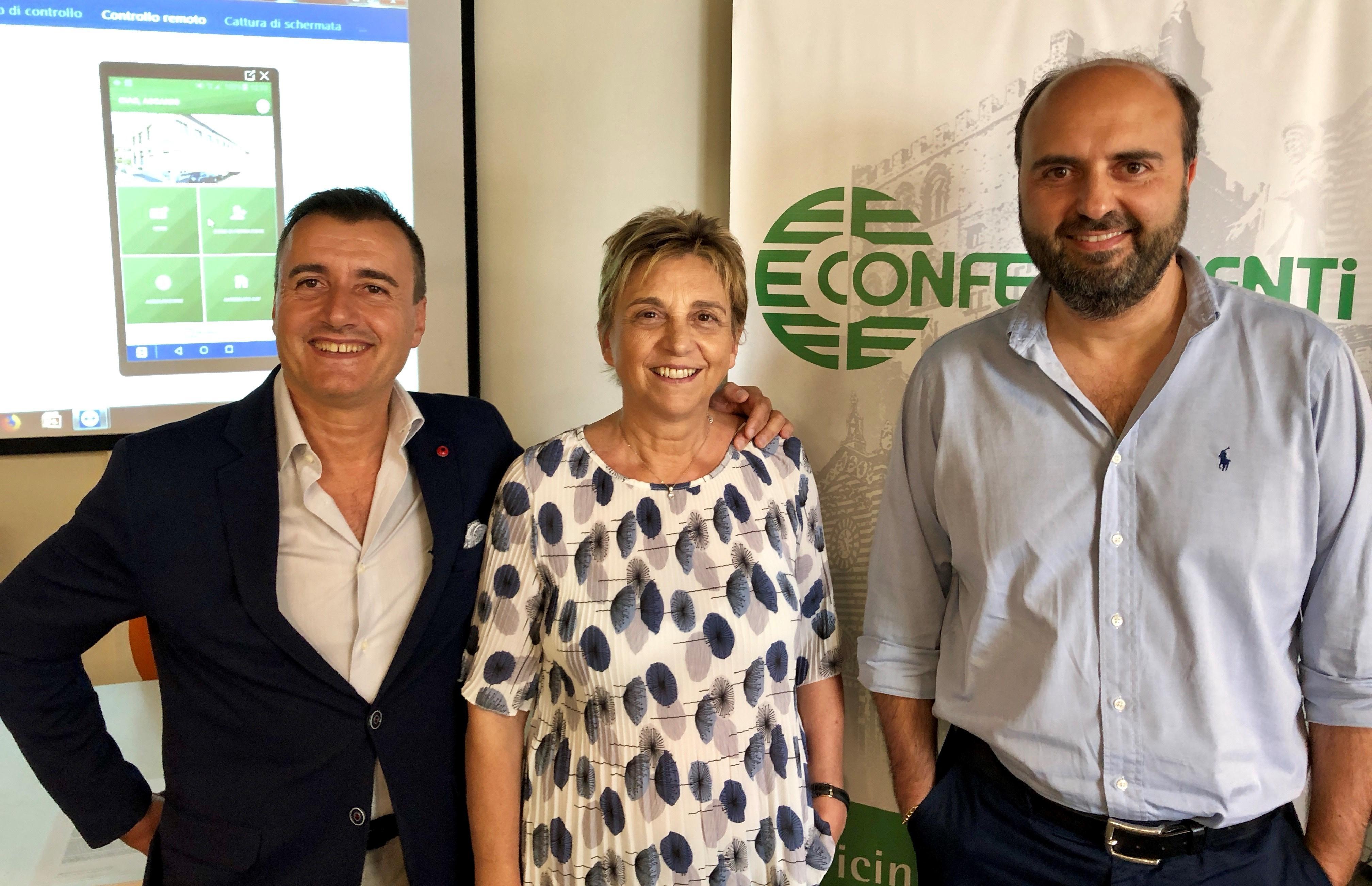 Mauro Lassi, Gianna Rafanelli e Ascanio Marradi di Confesercenti Prato