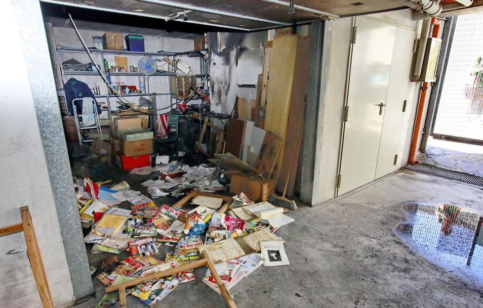 Brucia box nel garage sotterraneo