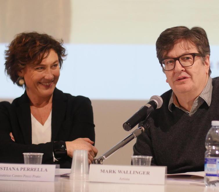 Cristiana Perrella con l'artista Mark Wellinger