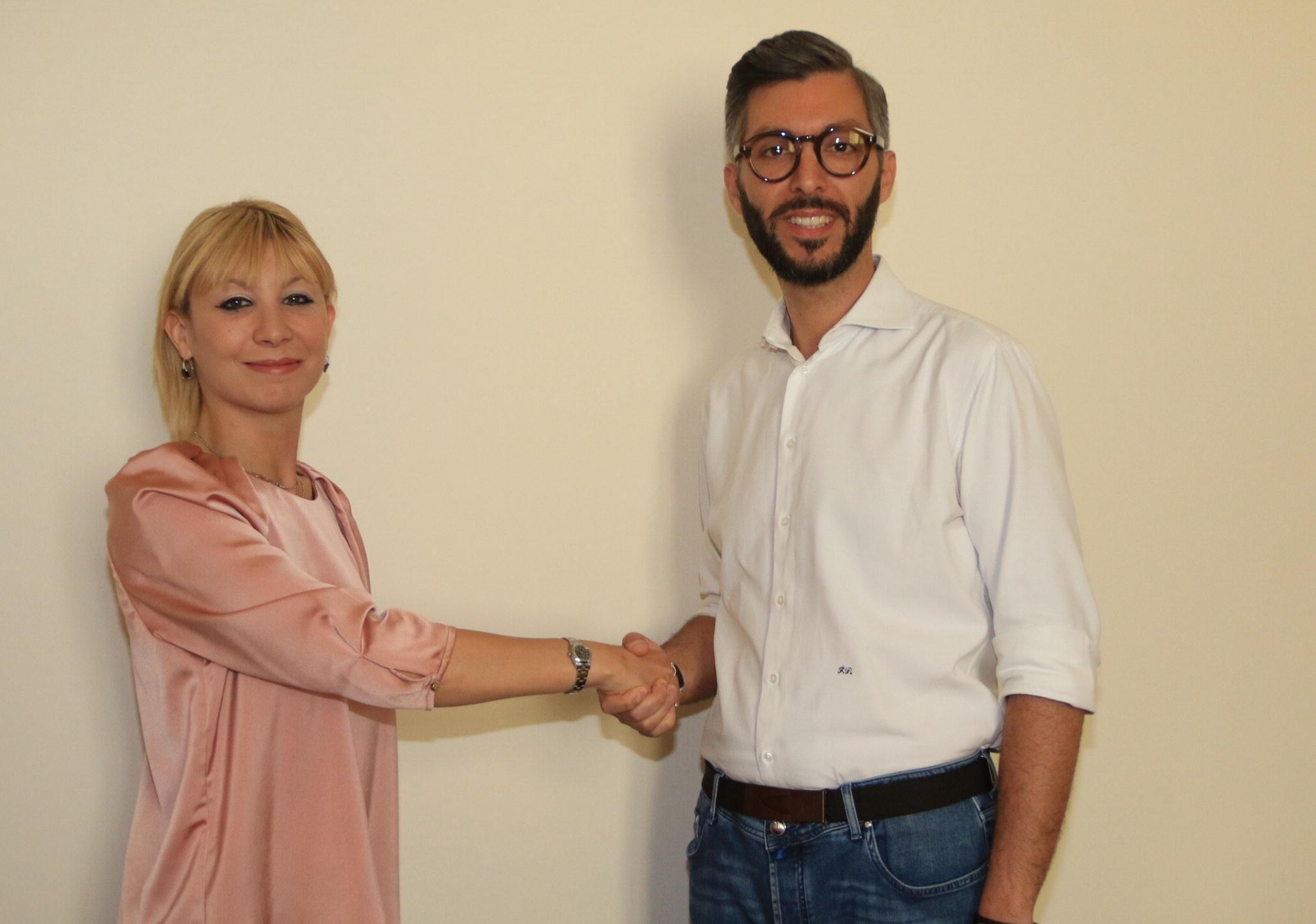 Diletta Bresci, candidata a sindaco del centrodestra, Francesco Puggelli, candidato a sindaco del centrosinistra (foto Sproviero-Batavia) 