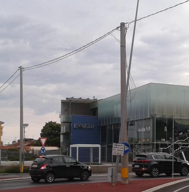 Un palo sui cavi dell’elettricità