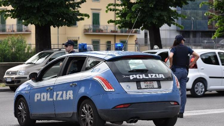 Un controllo della polizia in centro