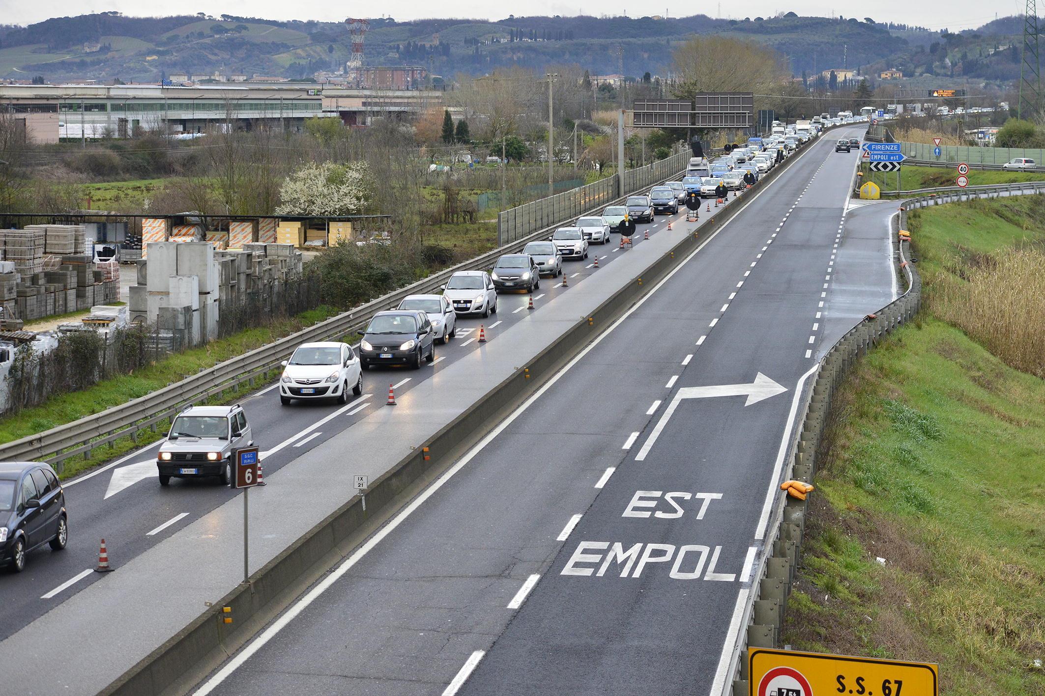 Lavori in superstrada: carreggiata chiusa a Empoli