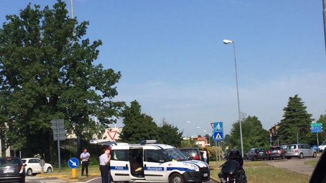 L'incidente alla rotonda di Cavriago