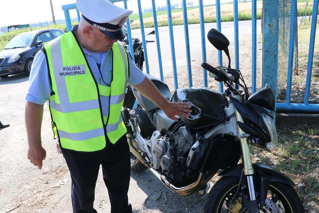La moto coinvolta nell'incidente