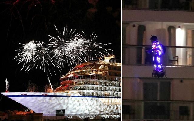 "L’uomo-Ufo" e fuochi d'artificio: la super festa per la nave extralusso - Video 