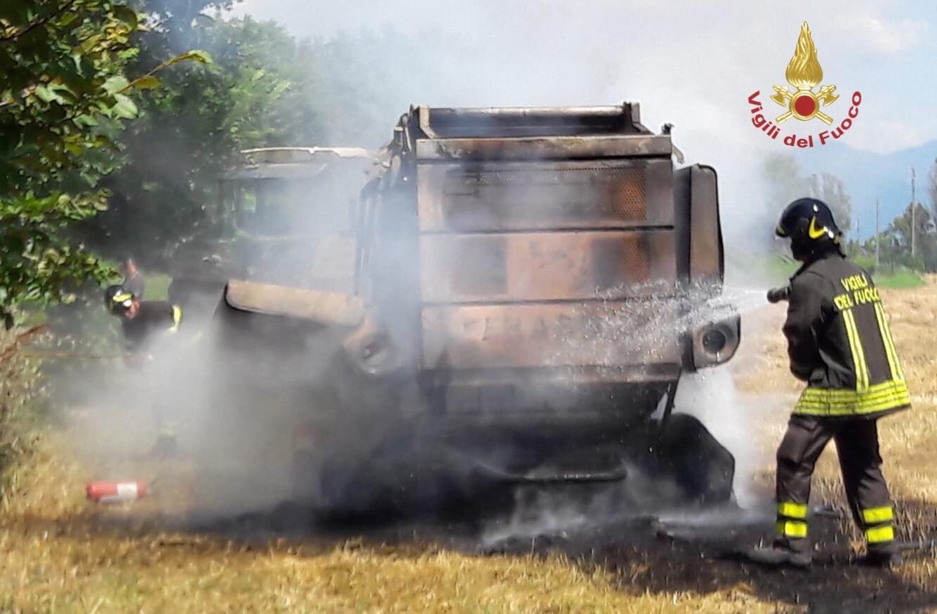 Il macchinario andato a fuoco