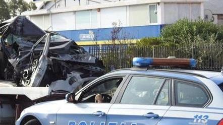 Una volante della polizia sull'Aurelia (foto d'archivio)