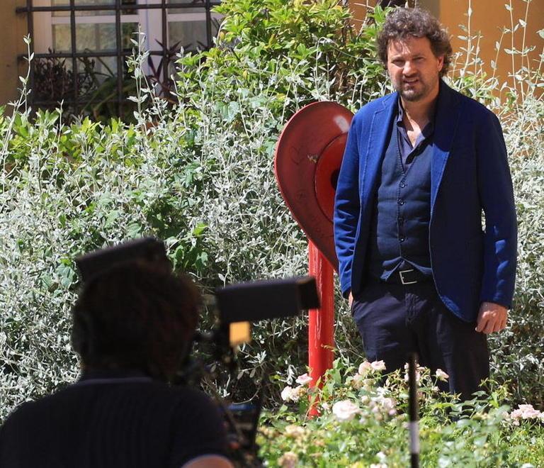 Leonardo Pieraccioni sul set praese del suo film